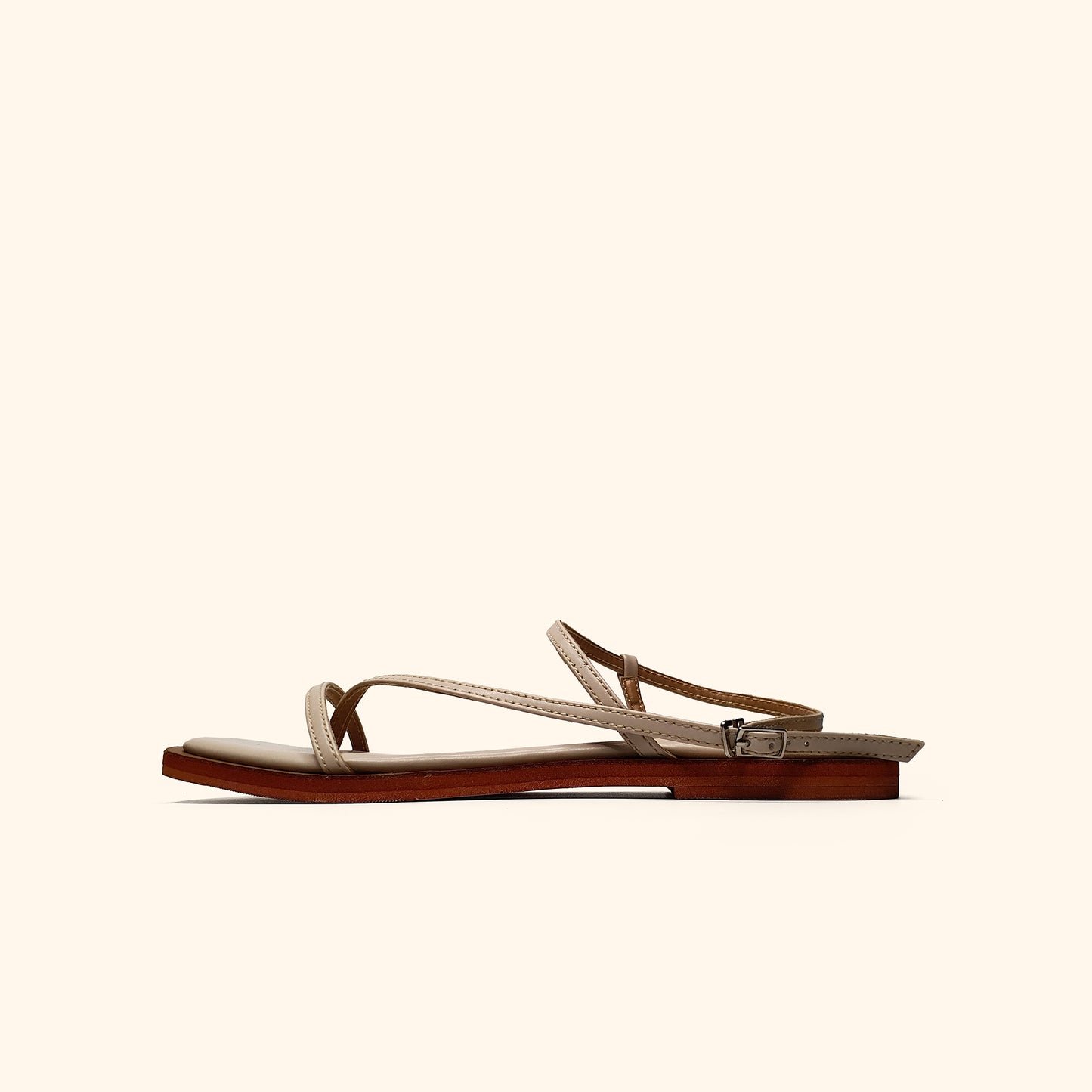 beige flat sandals for women