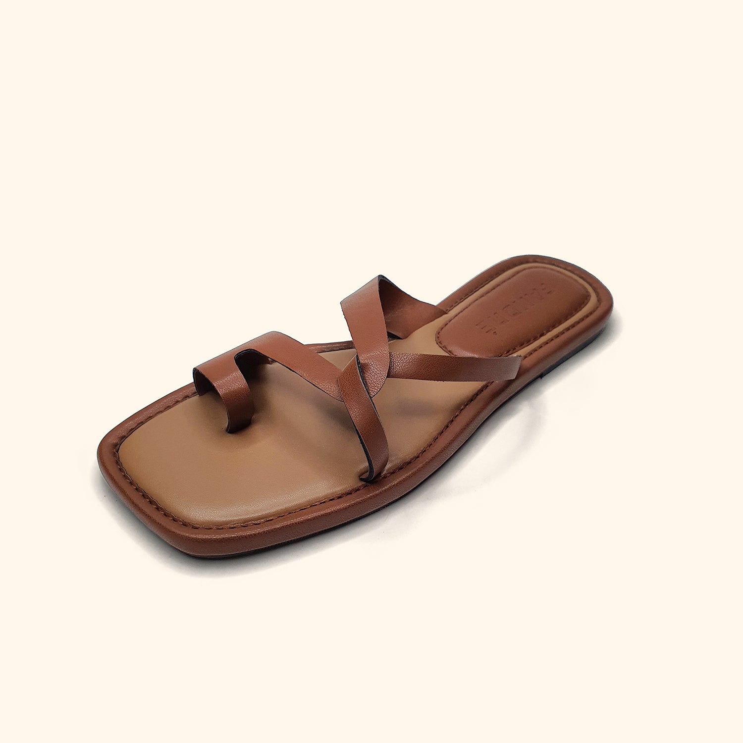 brown flat sandals for women side pano view