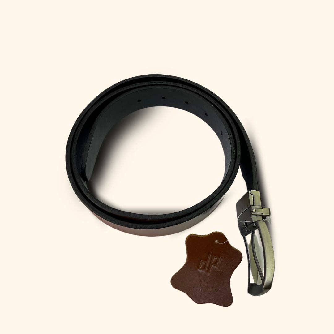 Genuine reversible leather belt in brown and black