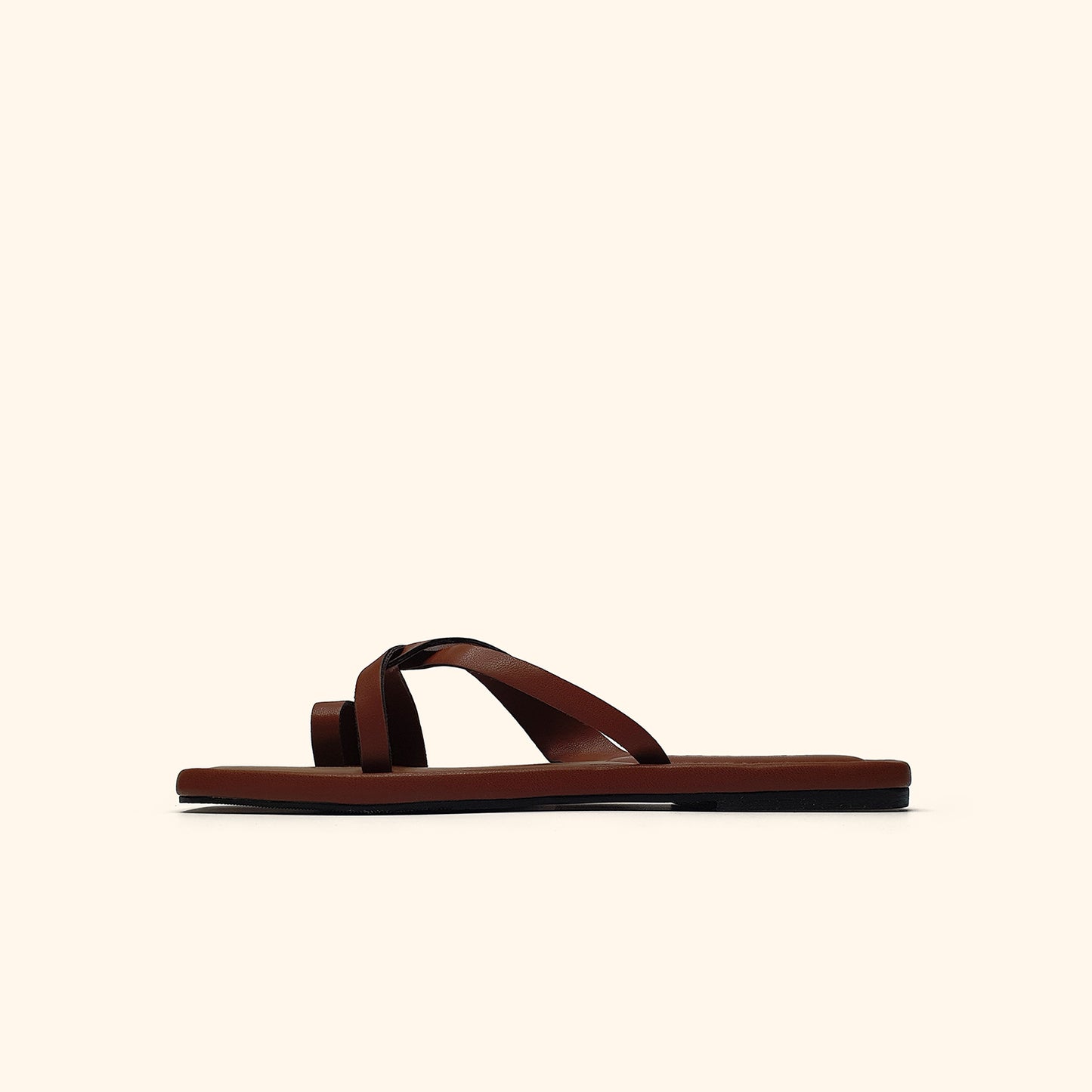 brown flat sandals for women side view