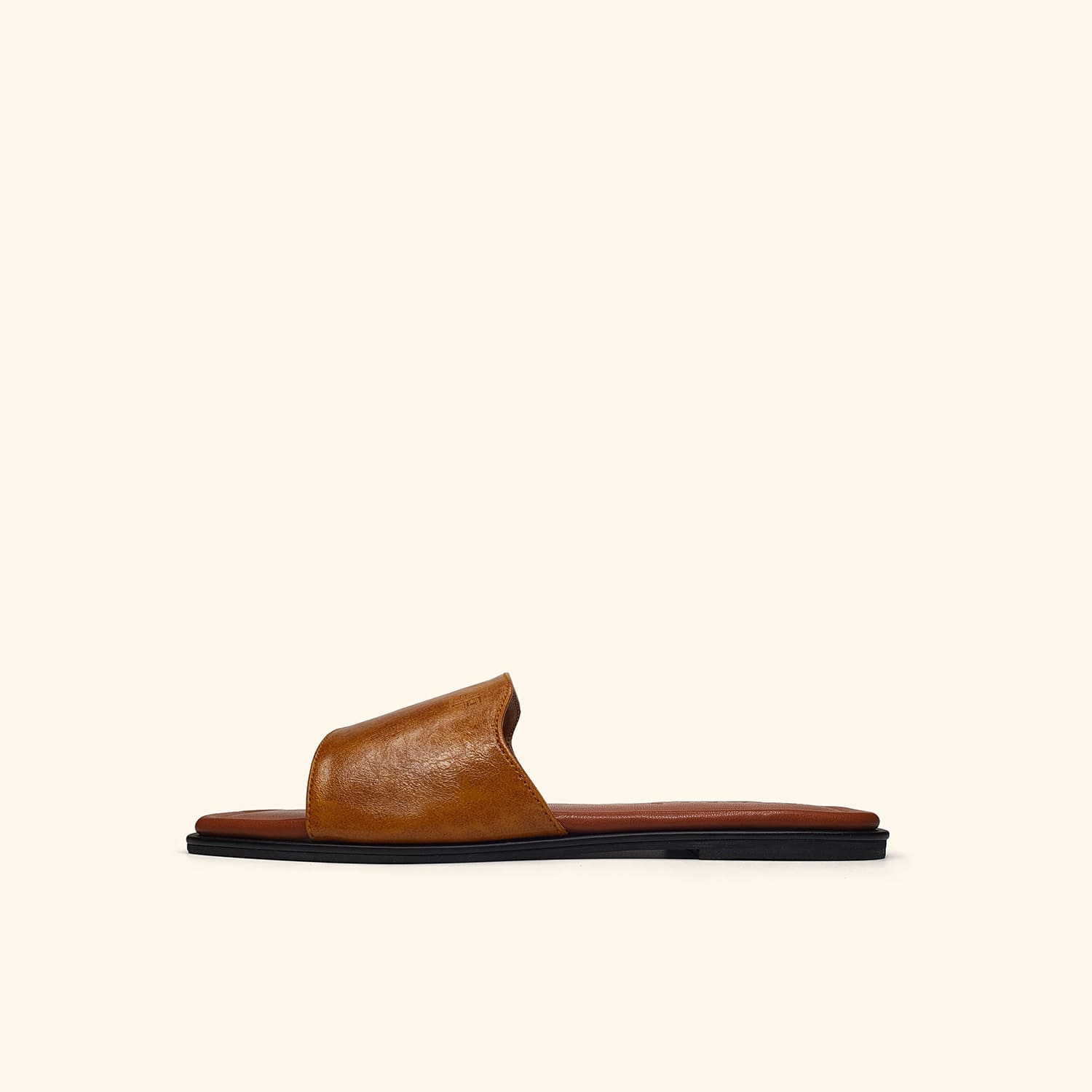 camel women's flat sandals side view