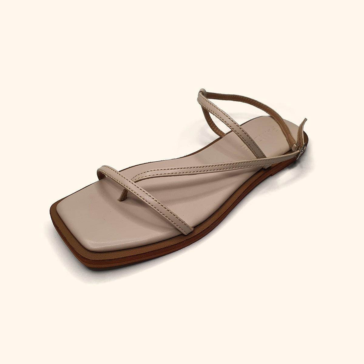 nude flat sandals for women panoramic view