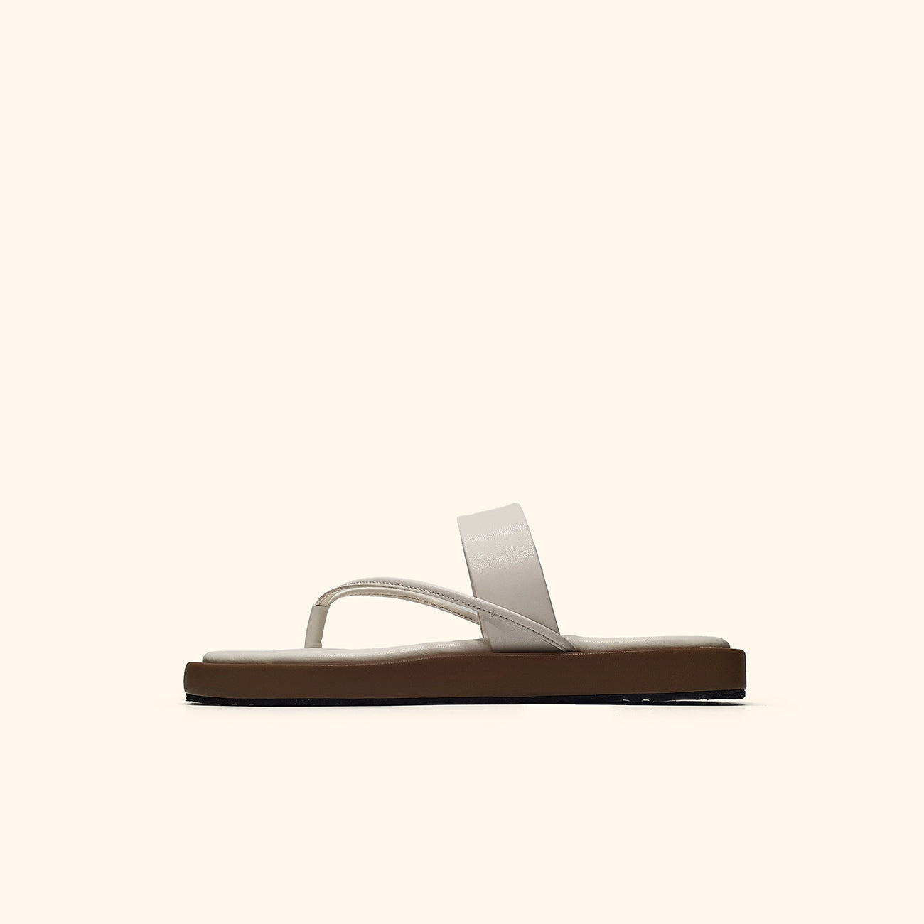 white flatform sandals for women side view