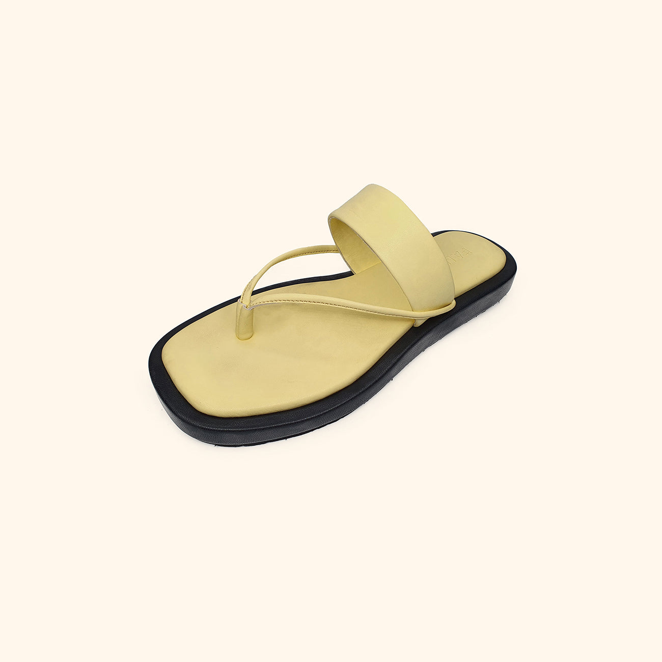 yellow flatform sandals for women upside view